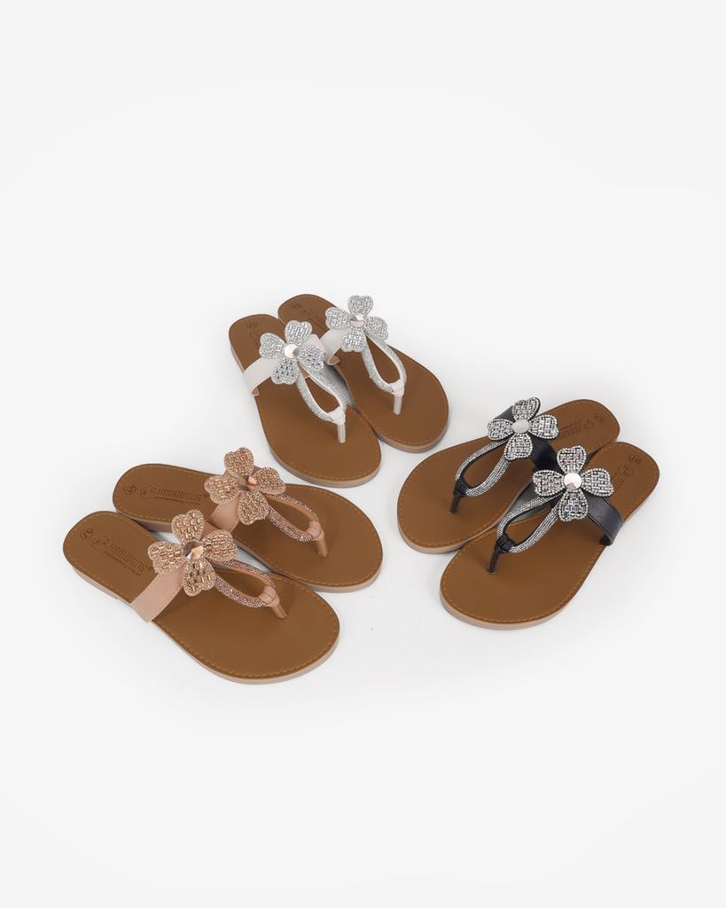 Dép Xẹp Hạnh Dung Quai Kẹp Hoa Xoàn HD11136AV