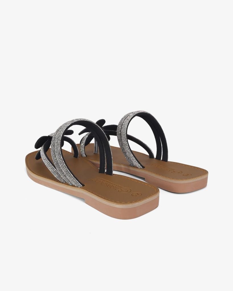 Dép Xẹp Hạnh Dung Quai Kẹp Xoàn Hoa HD11137AV