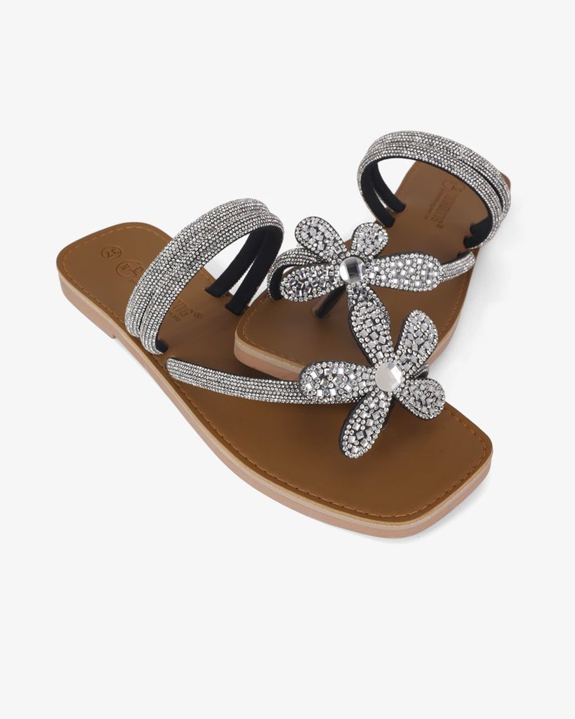 Dép Xẹp Hạnh Dung Quai Kẹp Xoàn Hoa HD11137AV