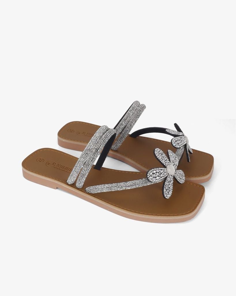 Dép Xẹp Hạnh Dung Quai Kẹp Xoàn Hoa HD11137AV