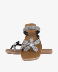 Dép Xẹp Hạnh Dung Quai Kẹp Xoàn Hoa HD11137AV