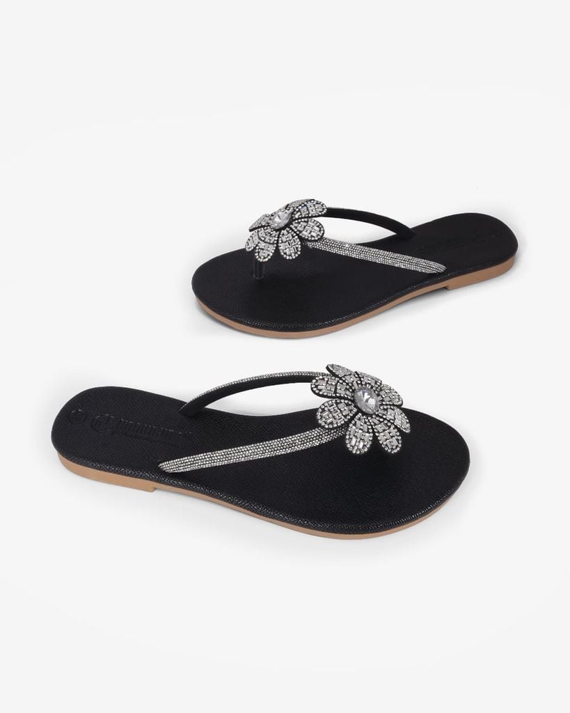 Dép Xẹp Hạnh Dung Quai Kẹp Hoa Xoàn HD11138AV