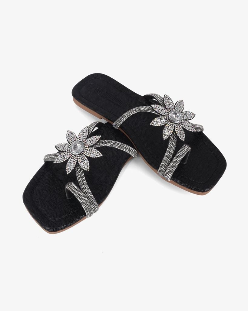 Dép Xẹp Hạnh Dung Quai Kẹp Hoa Xoàn Xoắn HD11139AV