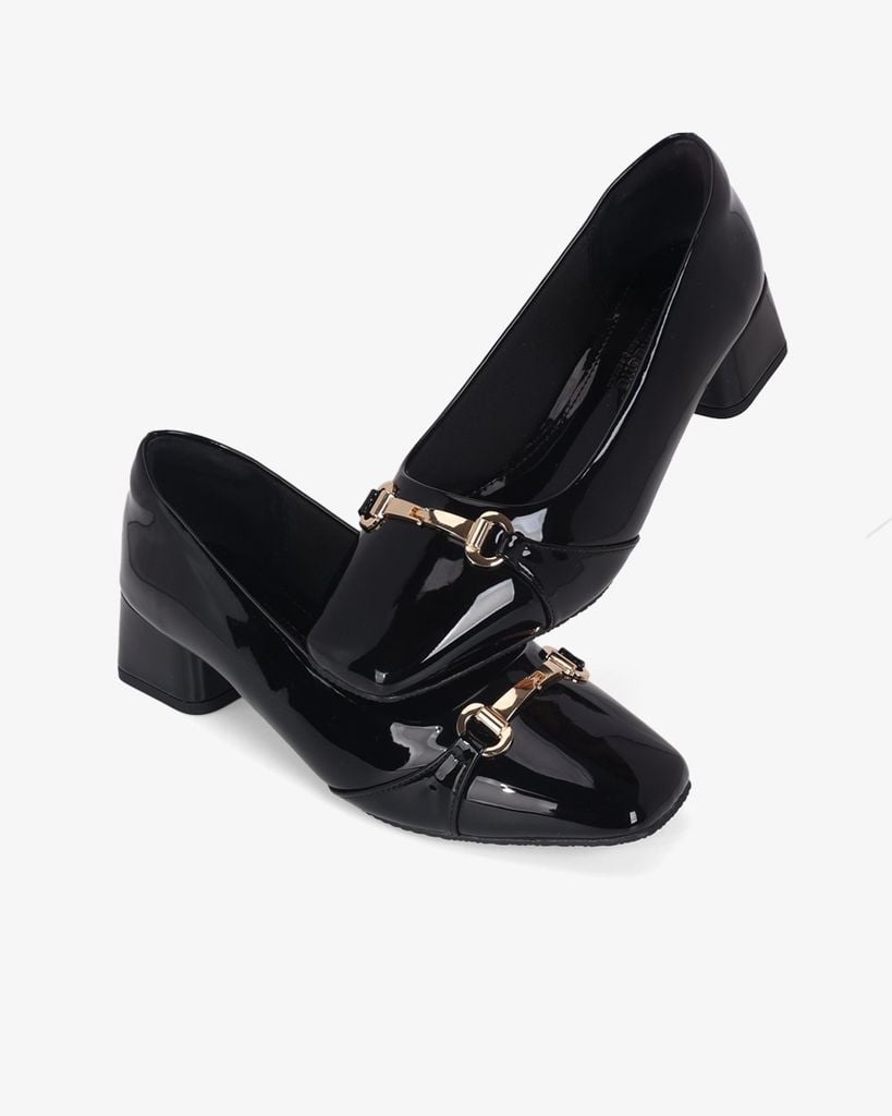 Giày Cao Gót Hạnh Dung Mũi Vuông Khóa Xích HD11144AV