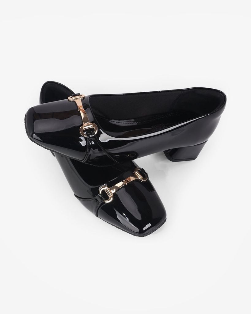 Giày Cao Gót Hạnh Dung Mũi Vuông Khóa Xích HD11144AV