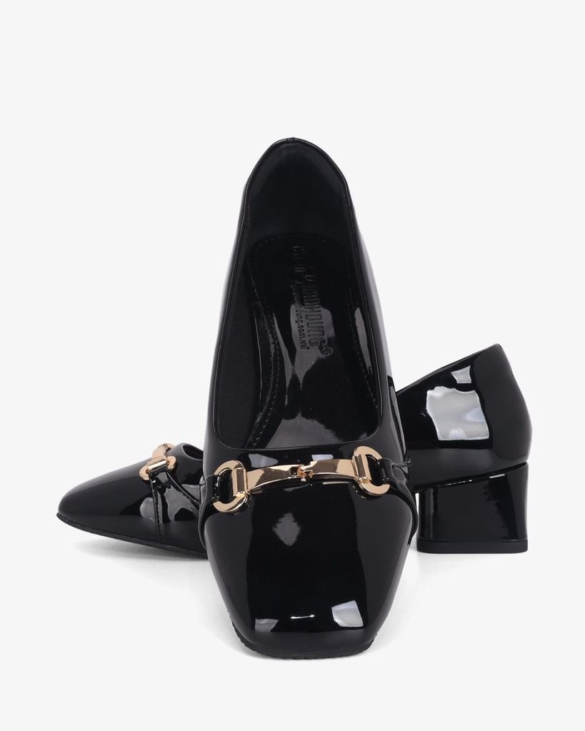 Giày Cao Gót Hạnh Dung Mũi Vuông Khóa Xích HD11144AV