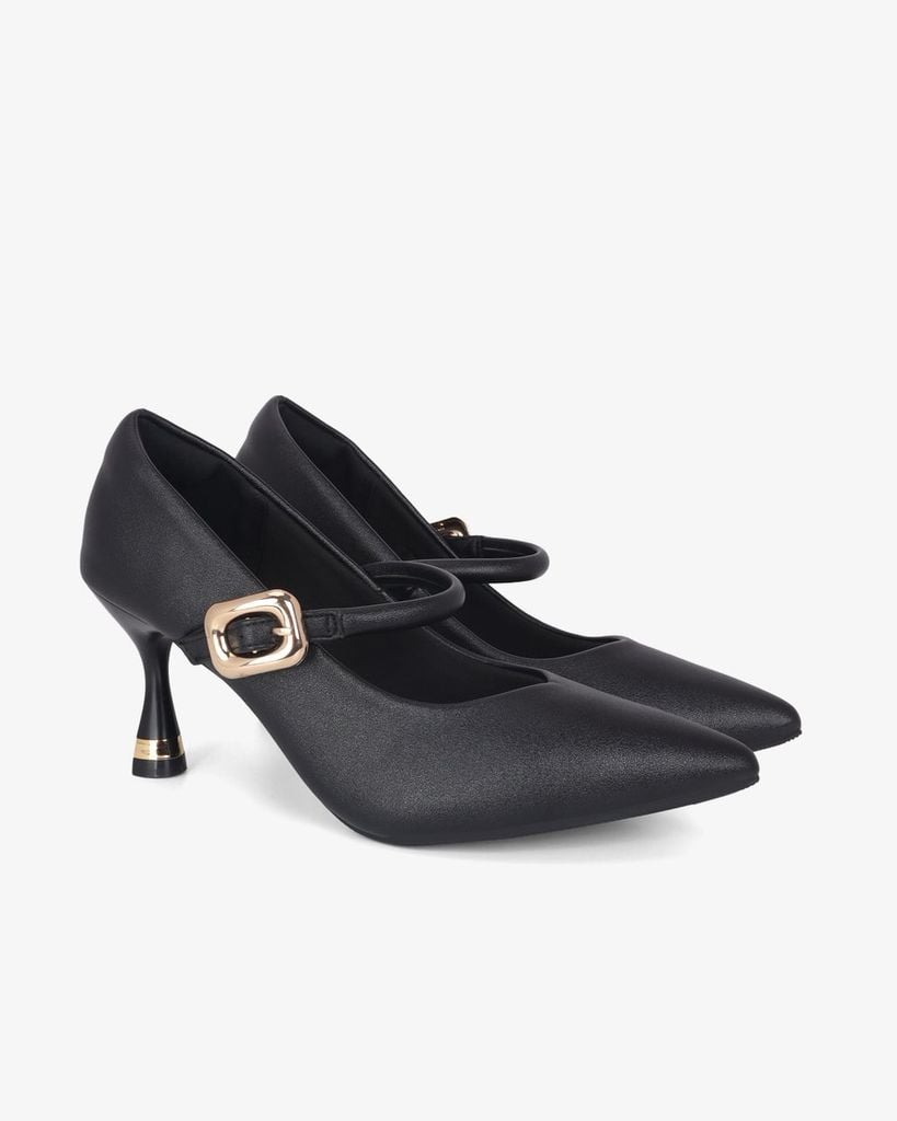 Giày Cao Gót Hạnh Dung  Cổ Tim Trơn Mũi Nhọn HD11145AV