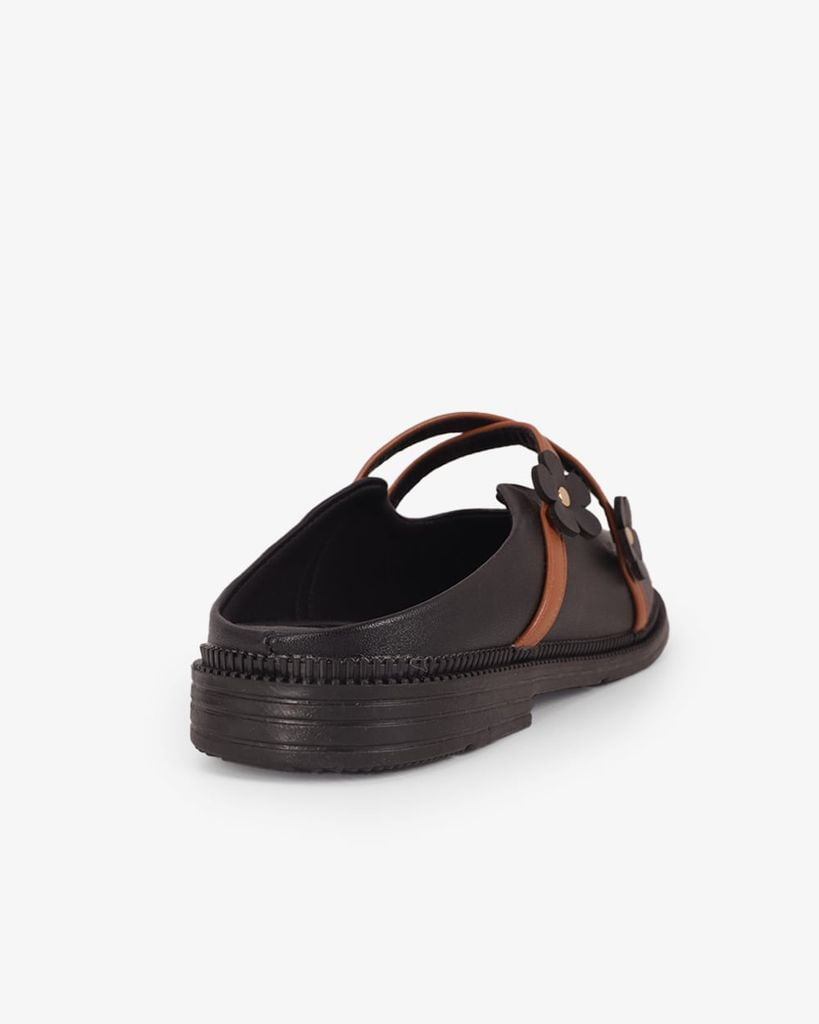 Dép Bít Mũi Hạnh Dung Quai Đan Chéo Đính Hoa HD11146AV