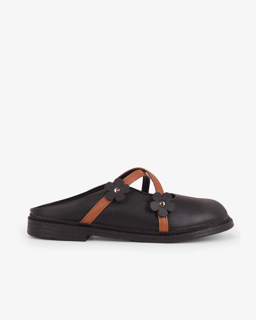 Dép Bít Mũi Hạnh Dung Quai Đan Chéo Đính Hoa HD11146AV