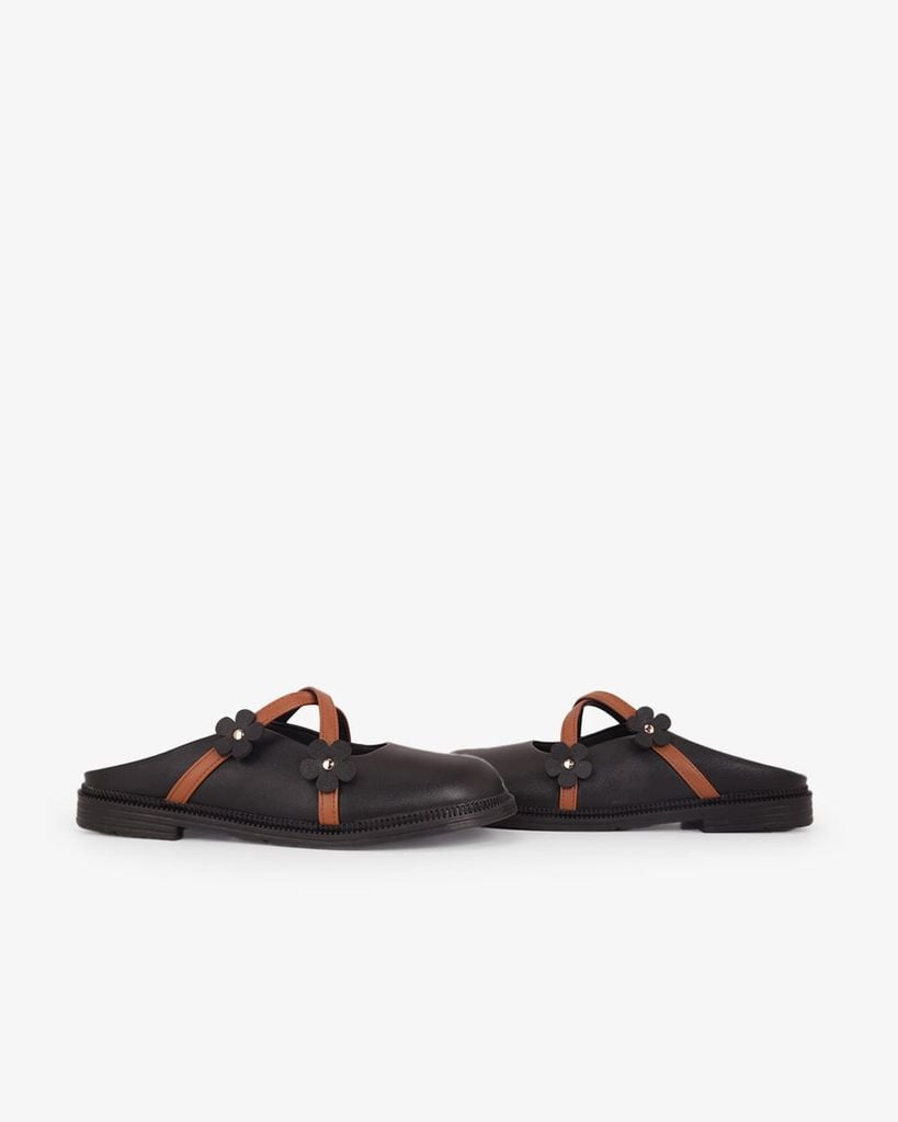 Dép Bít Mũi Hạnh Dung Quai Đan Chéo Đính Hoa HD11146AV