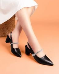 Sandal Cao Gót Hạnh Dung Gót Trụ Mũi Nhọn HD1115AV