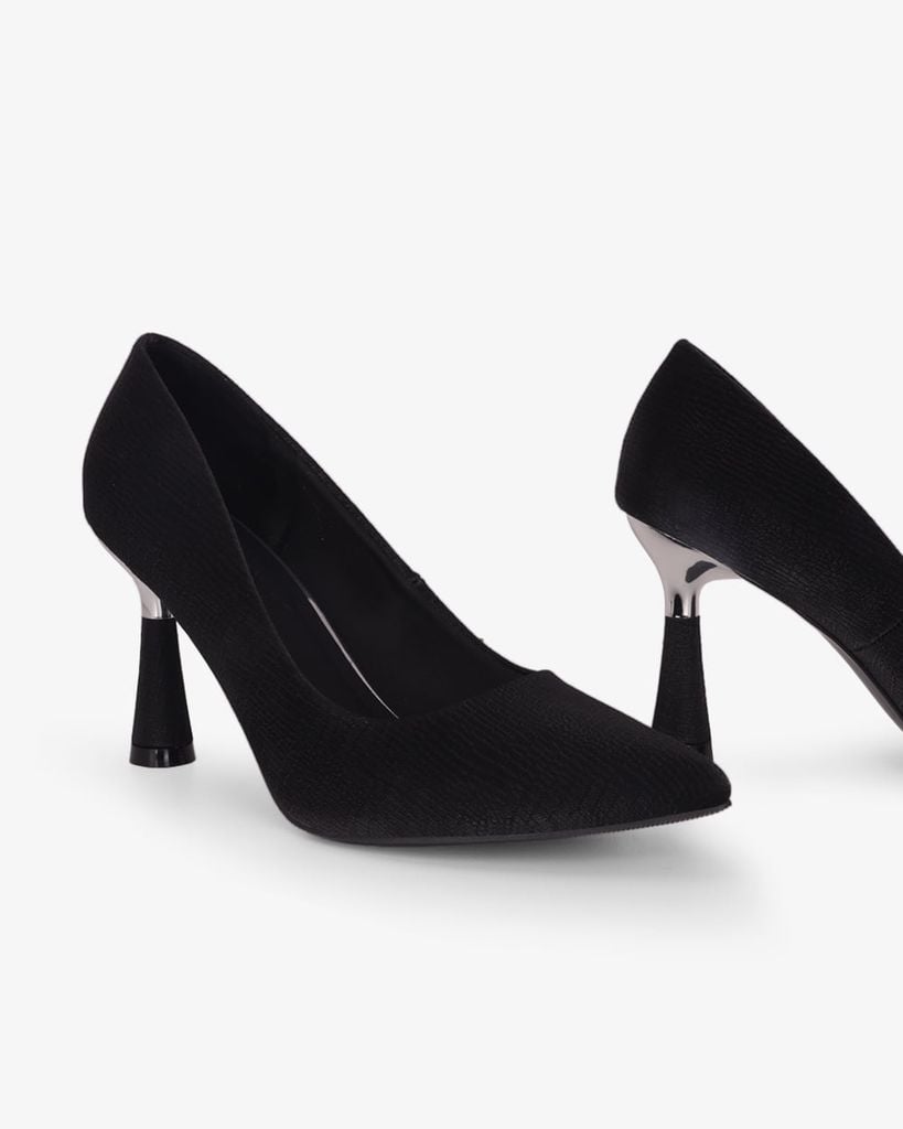 Giày Cao Gót Hạnh Dung Lụa Vân Nổi HD11169AV