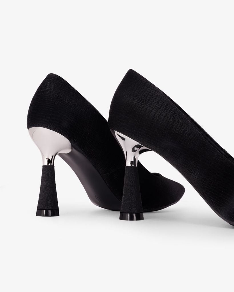 Giày Cao Gót Hạnh Dung Lụa Vân Nổi HD11169AV