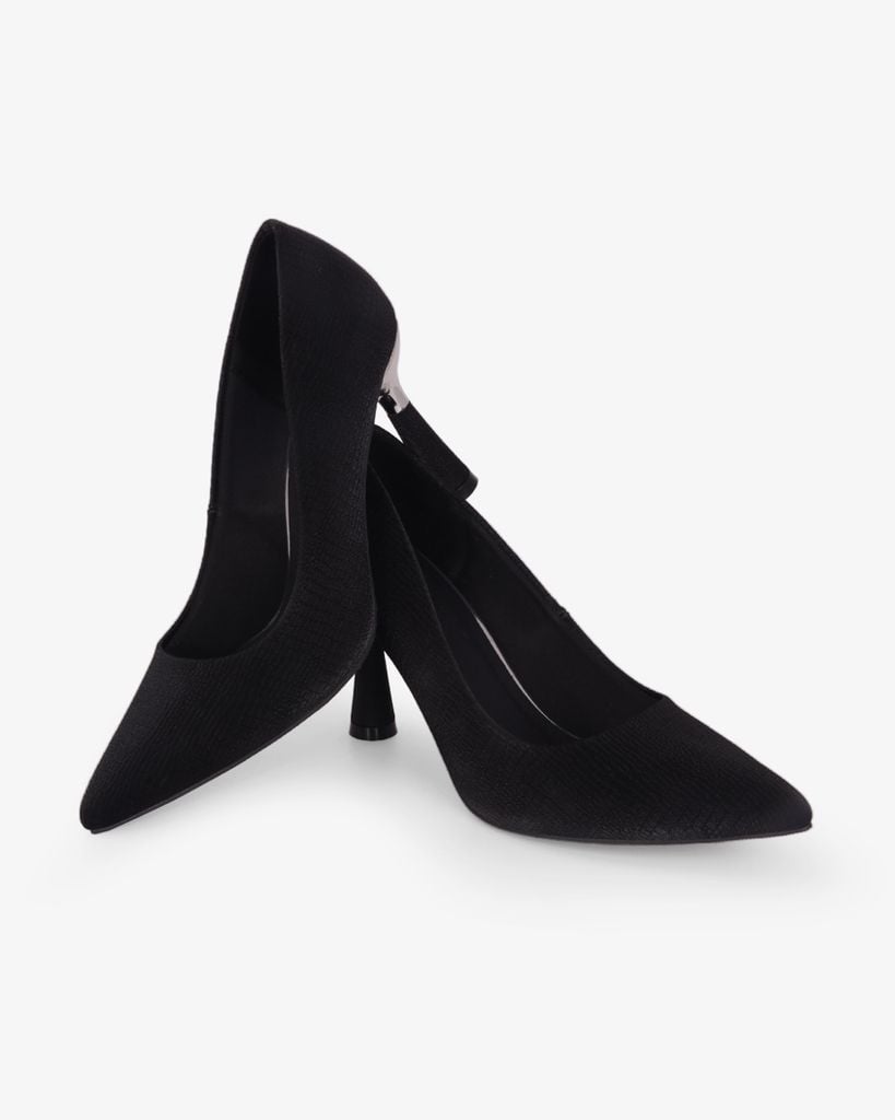 Giày Cao Gót Hạnh Dung Lụa Vân Nổi HD11169AV