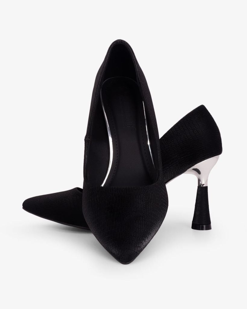 Giày Cao Gót Hạnh Dung Lụa Vân Nổi HD11169AV