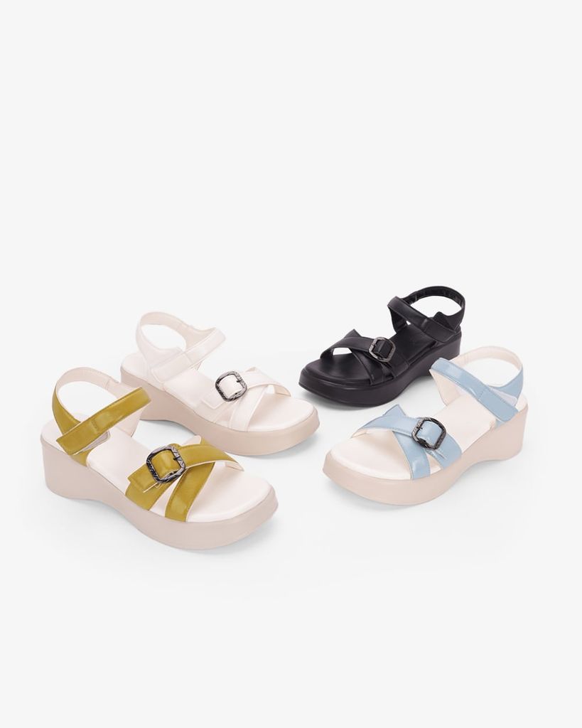 Sandal Đế Xuồng Hạnh Dung Quai Đan Chéo Khóa HD11171AV