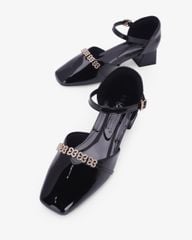 Giày Sandal Cao Gót Hạnh Dung Quai Đính Hoa Ánh Kim HD11176AV