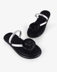 Dép Xẹp Hạnh Dung Dây Bạc Cách Điệu HD1120AV