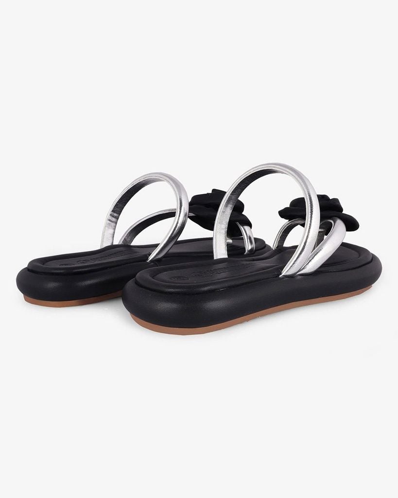 Dép Xẹp Hạnh Dung Dây Bạc Cách Điệu HD1120AV