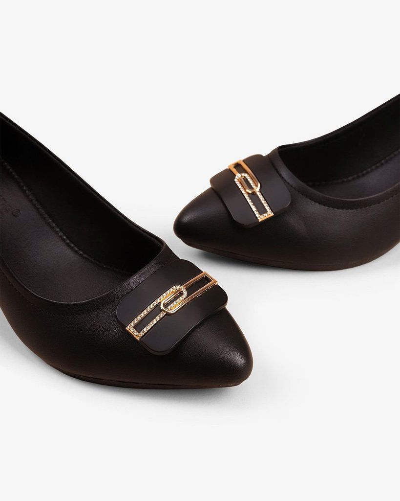 Giày Đế Xuồng Hạnh Dung Mũi Nhọn Khóa Vuông HD1123AV