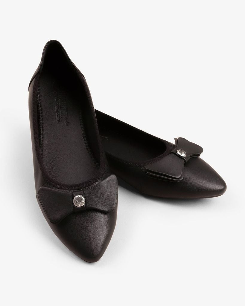 Giày Búp Bê Hạnh Dung Nơ Lá Cách Điệu HD1127AV