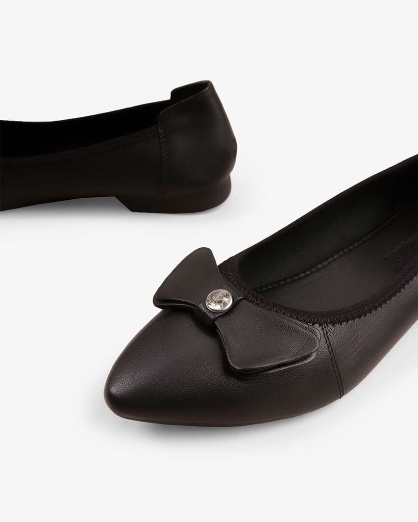 Giày Búp Bê Hạnh Dung Nơ Lá Cách Điệu HD1127AV