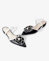 Giày Sandal Hạnh Dung Bít Mũi Hoa Ngọc Trai HD1133AV