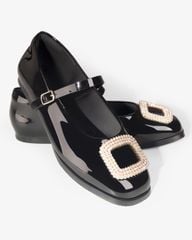 Giày Búp Bê Hạnh Dung Khóa Vuông Xoàn HD1141AV