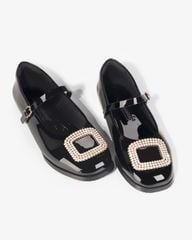 Giày Búp Bê Hạnh Dung Khóa Vuông Xoàn HD1141AV