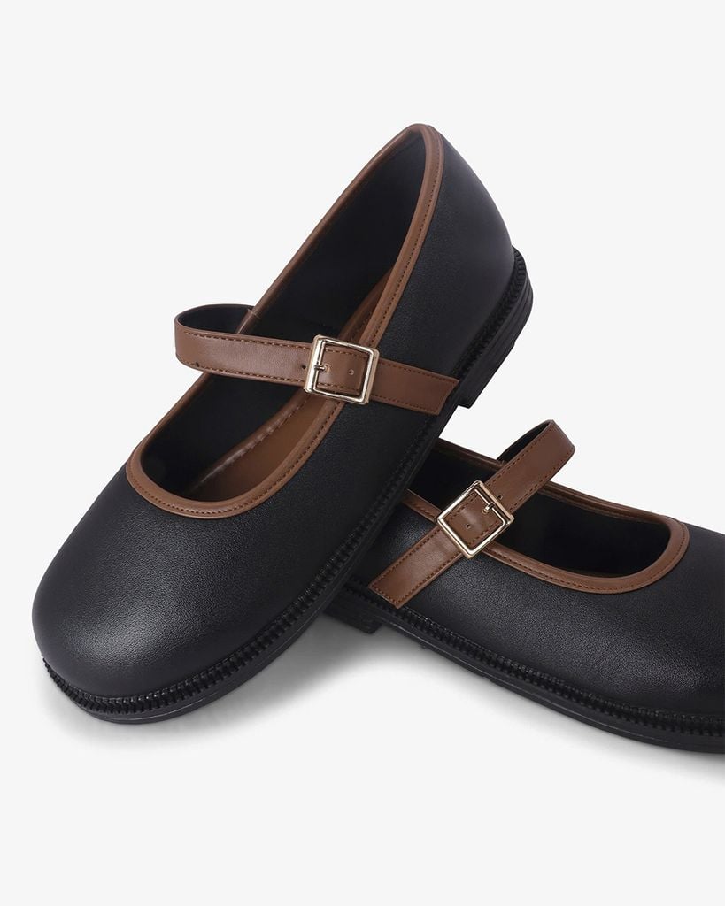 Giày Búp Bê Hạnh Dung Trơn Khóa Nịt HD1144AV