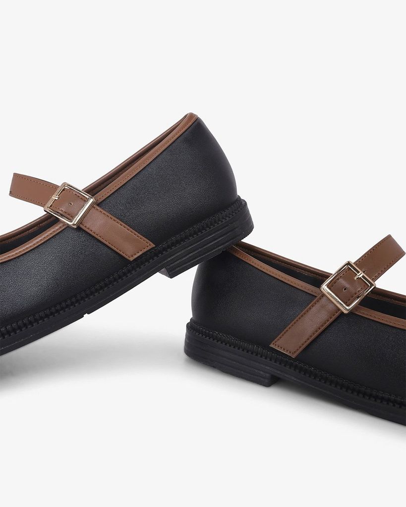 Giày Búp Bê Hạnh Dung Trơn Khóa Nịt HD1144AV