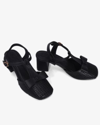 Giày Sandal Hạnh Dung Bít Mũi T Đục Lỗ Khóa Nơ HD1179AV