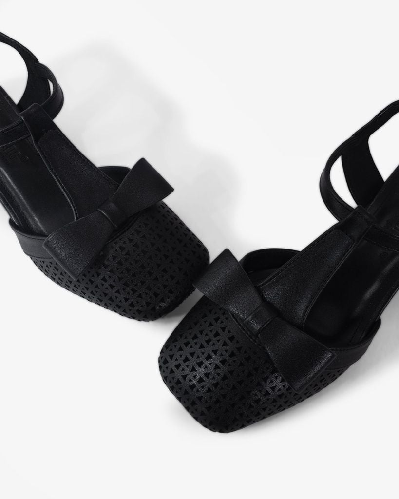 Giày Sandal Hạnh Dung Bít Mũi T Đục Lỗ Khóa Nơ HD1179AV