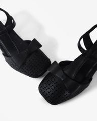 Giày Sandal Hạnh Dung Bít Mũi T Đục Lỗ Khóa Nơ HD1179AV
