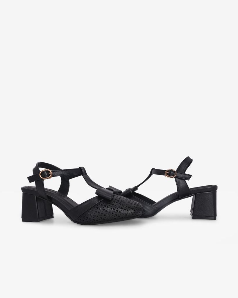 Giày Sandal Hạnh Dung Bít Mũi T Đục Lỗ Khóa Nơ HD1179AV