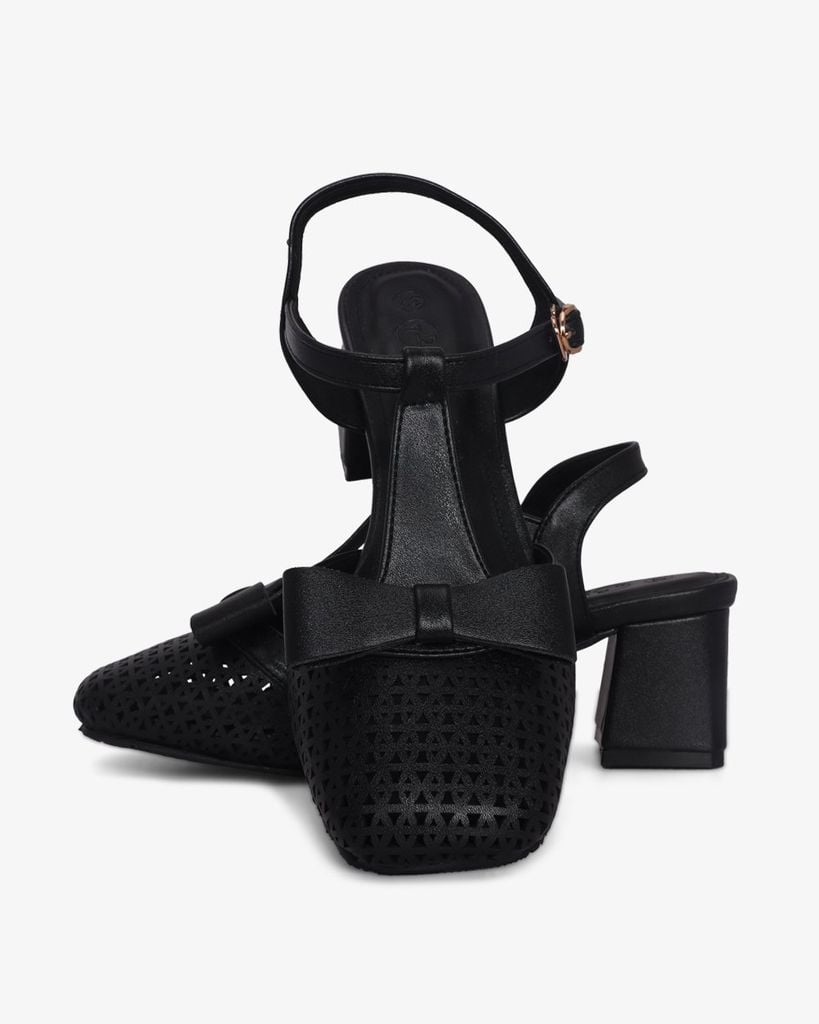 Giày Sandal Hạnh Dung Bít Mũi T Đục Lỗ Khóa Nơ HD1179AV