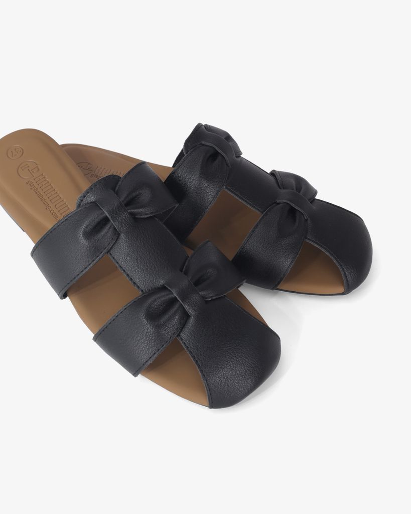 Dép Bít Mũi Hạnh Dung Quai Hai Tầng Nơ HD1184AV