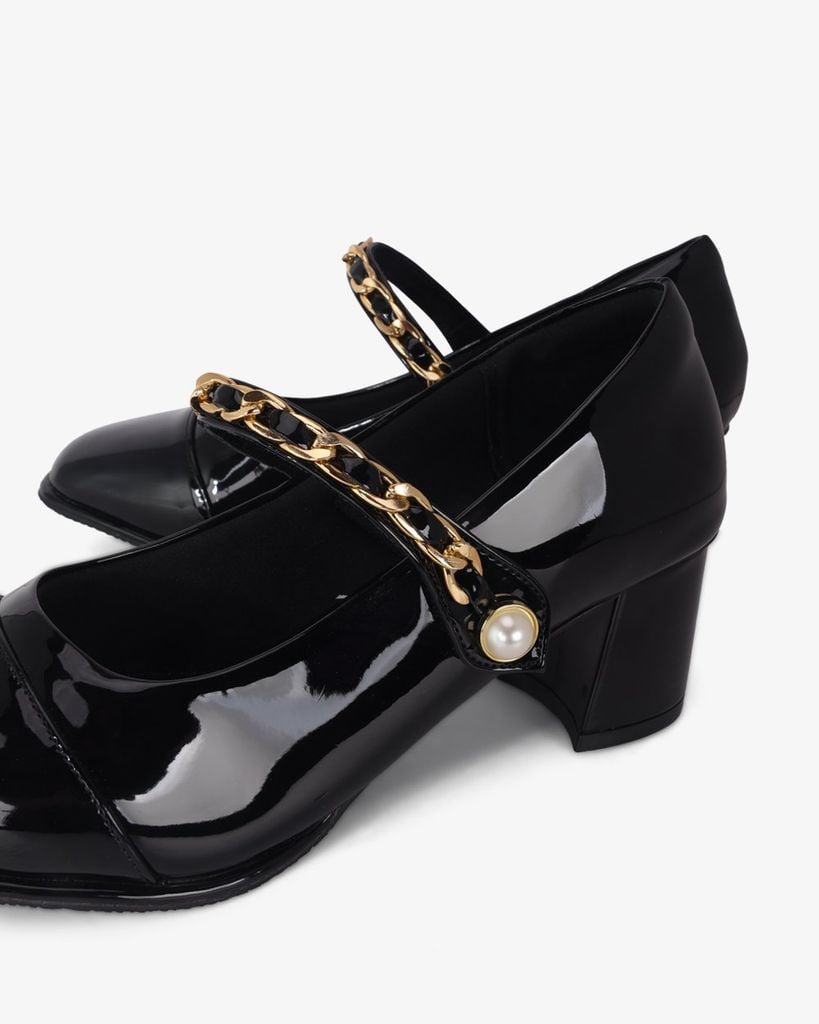 Giày Cao Gót Hạnh Dung Quai Khóa Mạ Vàng HD1188AV