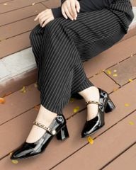 Giày Cao Gót Hạnh Dung Quai Khóa Mạ Vàng HD1188AV