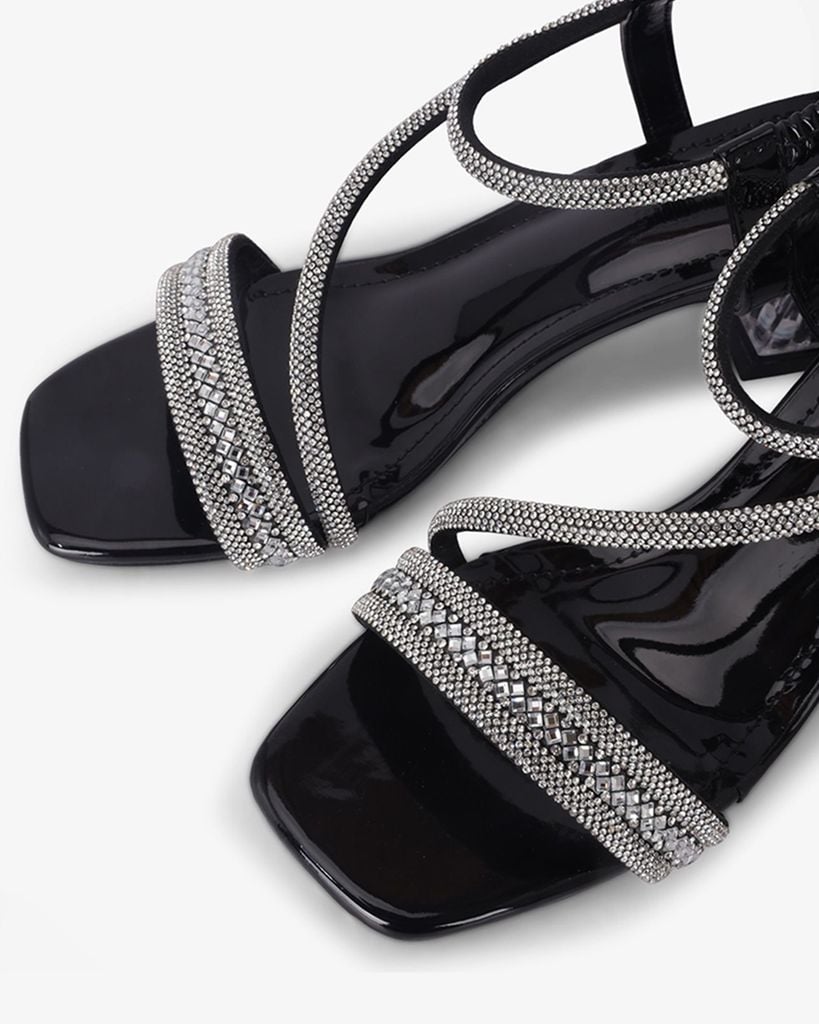 Sandal Cao Gót Hạnh Dung Đính Đá Nhiều Quai Chéo HD12282AM