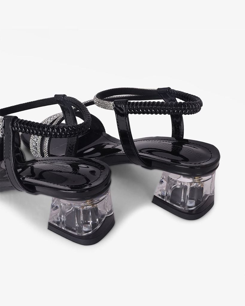 Sandal Cao Gót Hạnh Dung Đính Đá Nhiều Quai Chéo HD12282AM