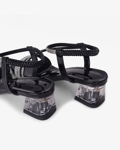 Sandal Cao Gót Hạnh Dung Đính Đá Nhiều Quai Chéo HD12282AM