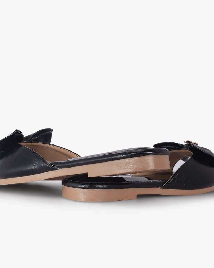 Dép Xẹp Hạnh Dung Bản Nơ Khóa Hoa HD12295AM