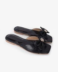 Dép Xẹp Hạnh Dung Bản Nơ Khóa Hoa HD12295AM