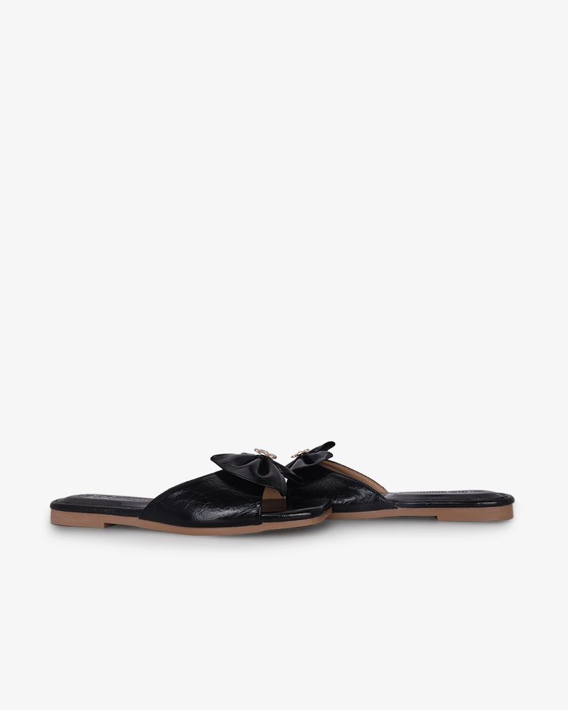 Dép Xẹp Hạnh Dung Bản Nơ Khóa Hoa HD12295AM