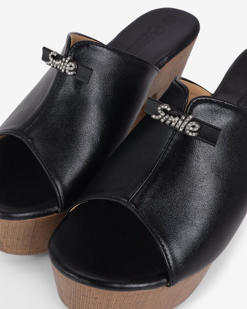 Dép Cao Gót Hạnh Dung Quai Cổ Tim Smile HD12297AM