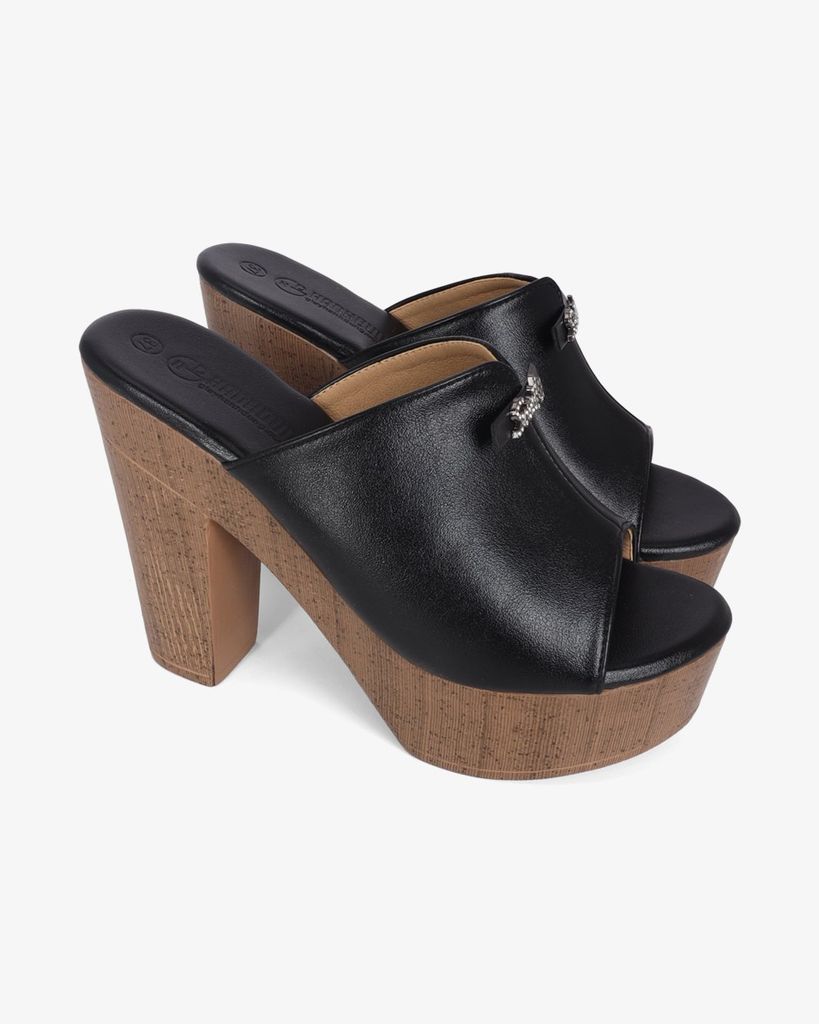 Dép Cao Gót Hạnh Dung Quai Cổ Tim Smile HD12297AM