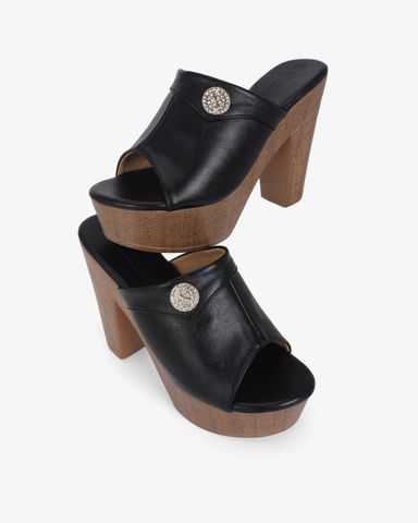 Dép Cao Gót Hạnh Dung Quai Bản Đắp HD12298AM