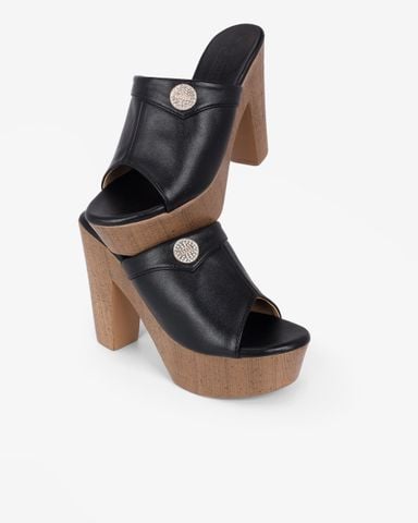 Dép Cao Gót Hạnh Dung Quai Bản Đắp HD12298AM