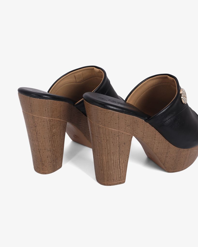 Dép Cao Gót Hạnh Dung Quai Bản Đắp HD12298AM